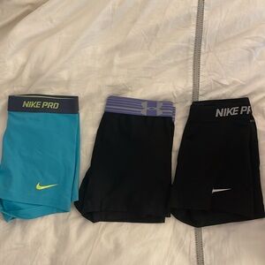 Nike and Under Armour Spandex Shorts (Short) Size M